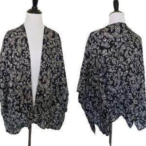 Black floral paisley cover up cardigan